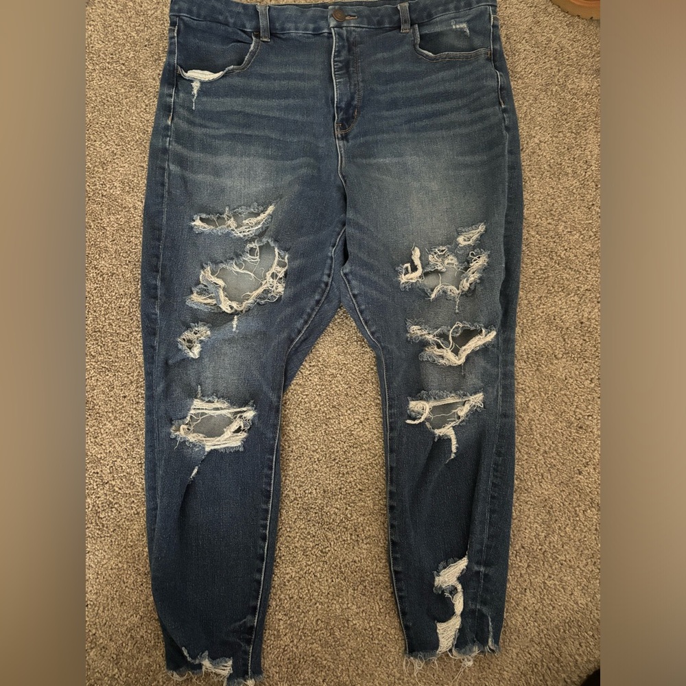 AE super distressed plus size jeans